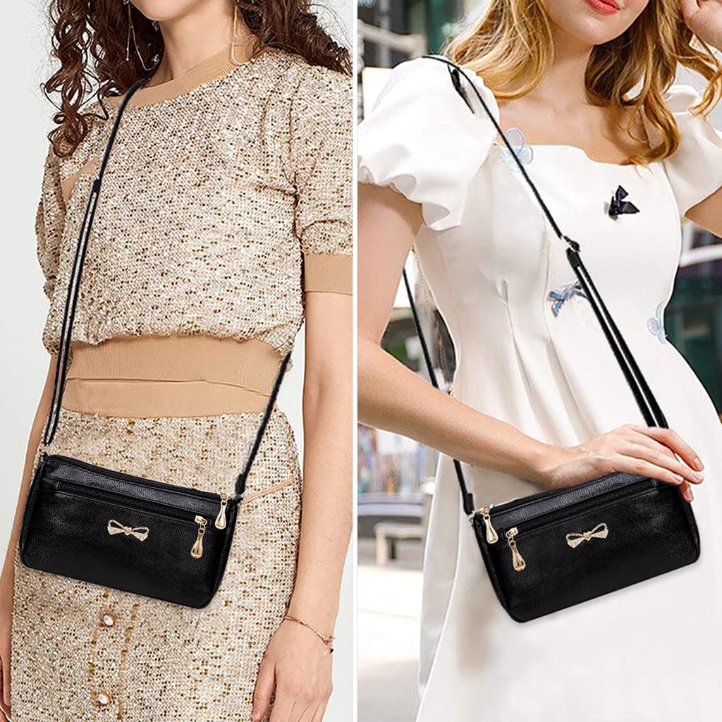 PALAY Small Women's Crossbody Bags Soft PU Leather Wristlet Clutch Shoulder Bag with Zip Pockets Includes Adjustable Shoulder and Wrist Straps (Black) PALAY Small Women's Crossbody Bags Soft PU Leather Wristlet Clutch Shoulder Bag with Zip Pockets Includes Adjustable Shoulder and Wrist Straps (Black)